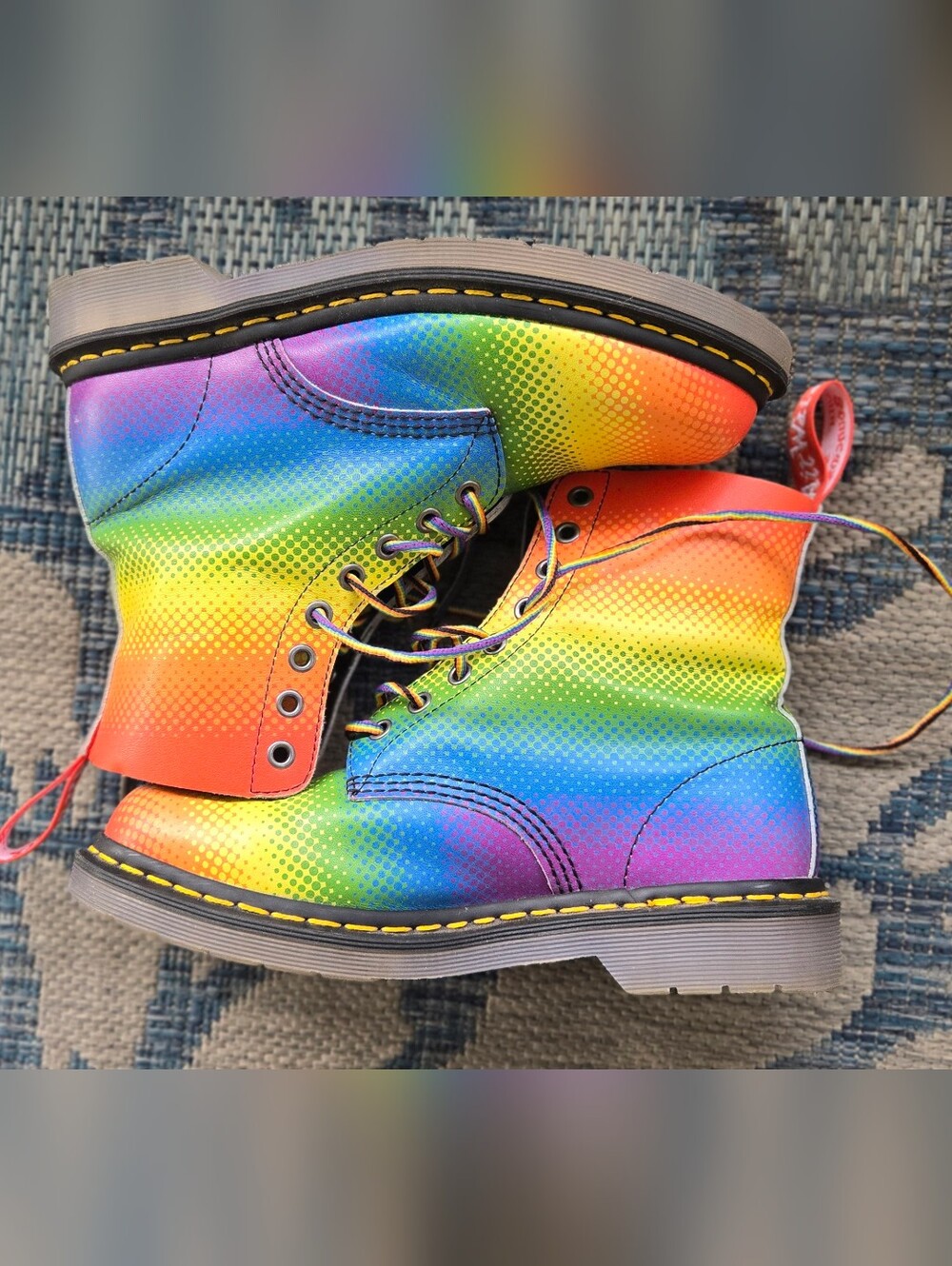 Dr. Martens Rainbow Gradient 8‑Eye Lace-Up Combat Boots - Picture 9 of 10